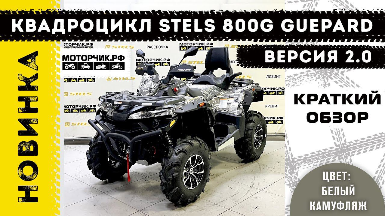 Новинка! Квадроцикл Stels ATV 800G Guepard 2.0 (Белый камуфляж) смотреть онлайн