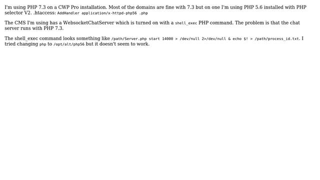 Webmasters: Use PHP 5.6 for a site under Control Web Panel Pro rather than the global PHP 7.3 смотреть онлайн