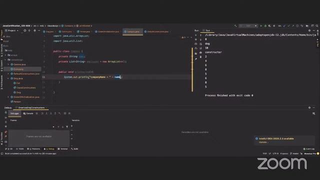 Oracle Certified Java Programmer 1Z0-808: Class Constructor, Constructor Overloading смотреть онлайн