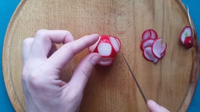 Как красиво нарезать редис для оформления блюд смотреть онлайн