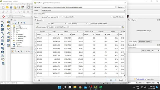 Import .xls or xlsx using Spreadsheet Layer Plugin | QGIS смотреть онлайн
