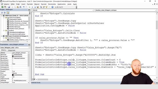 Caixa de Listagem no VBA (ListBox) - Aula 15 - [Série Controle de Estoque] смотреть онлайн