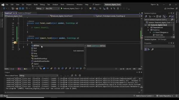 How to create Digital Clock in Visual Studio in C#, Visual Studio 2022 tutorial