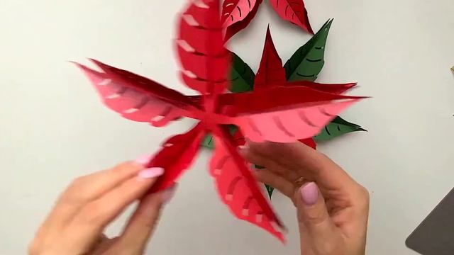 DIY poinsettia! Яркая, праздничная пуансеттия ! МК от BUMASHKA DECOR смотреть онлайн