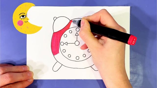 Drawing a clock for kids/Рисование часов для детей/Dibujar un reloj para niños смотреть онлайн
