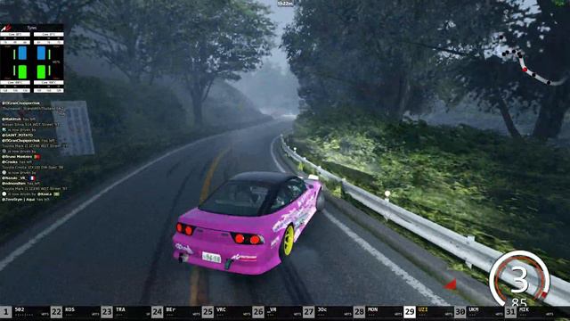 Assetto Corsa - Online Drift, Tsukuba Fruit Line Nissan 180SX w/ controller gameplay смотреть онлайн