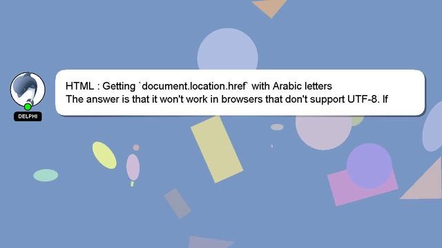 HTML : Getting `document.location.href` with Arabic letters смотреть онлайн