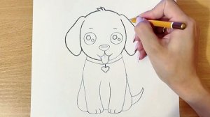 Как Нарисовать МИЛОГО ЩЕНКА Очень Просто | Лёгкий Рисунок Собаки Карандашом
