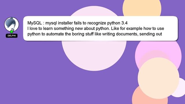 MySQL : mysql installer fails to recognize python 3.4 смотреть онлайн