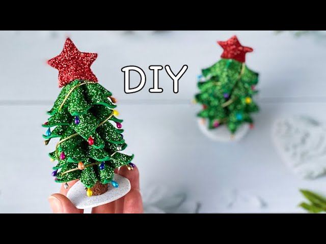 Ёлка из глиттерного фоамирана своими руками Новогодние игрушки DIY Christmas Tree Glitter Eva Foam