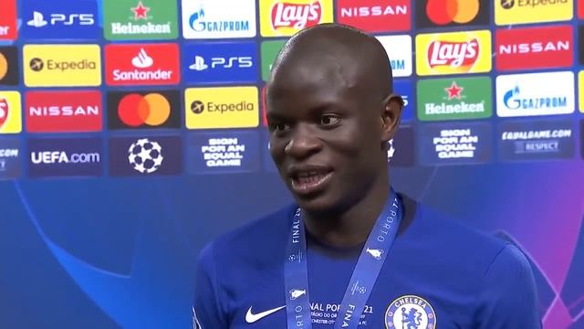 N'Golo Kanté reacts to winning the UEFA Champions League. смотреть онлайн