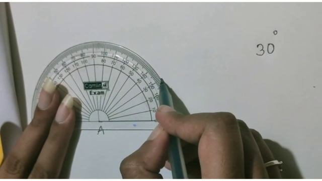To draw an Acute angle of measure 30° using a protractor смотреть онлайн