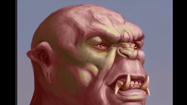 Orc Drawing - процесс создания персонажа,  рисую портрет орка .
