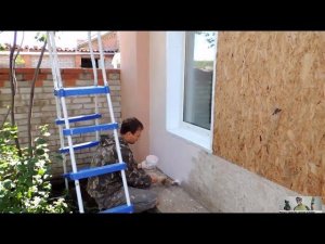 Покраска фасада дома из ОСБ (OSB) плиты.Ужас, три года под дождем...