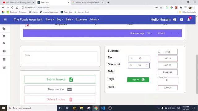 The purple accountant (Sale Invoice) react + laravel api смотреть онлайн