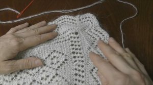 Ажурный платок. Часть 6. Вяжем 4 угол и заканчиваем трикотажным швом.