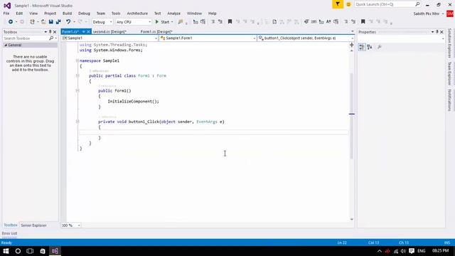 Button to open New Form in Visual Studio смотреть онлайн