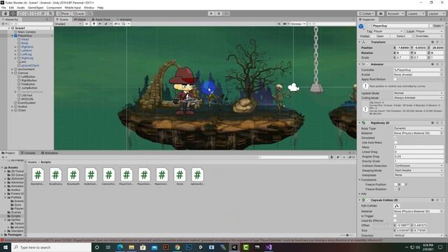 Swinging Rope Script 2d Game In Unity #16 | Complete 2D Platformer in Unity смотреть онлайн