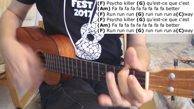 Psycho Killer - Talking Heads - Ukulele cover Play Along смотреть онлайн