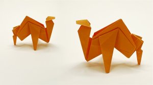 Оригами верблюд из  бумаги для детей и начинающих