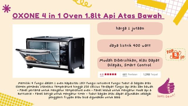 5 Rekomendasi Oven Listrik Low Watt Terbaik TERMURAH 2022 Part 1 | Oven CANTIK NGIRIT LISTRIK смотреть онлайн