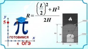 Математика ОГЭ Находим радиус печки по формуле