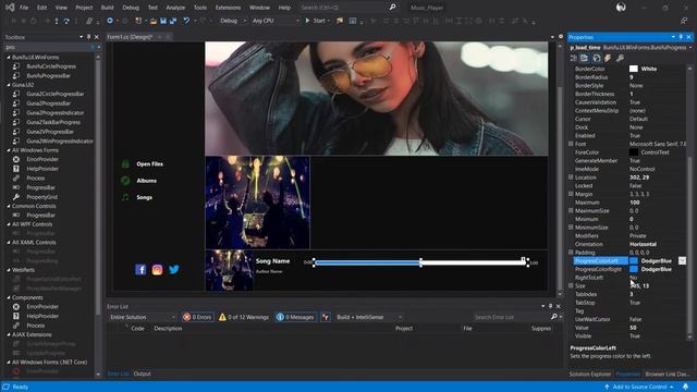 C# full tutorial Music Player - Part 1 : Design Modern UI music app смотреть онлайн