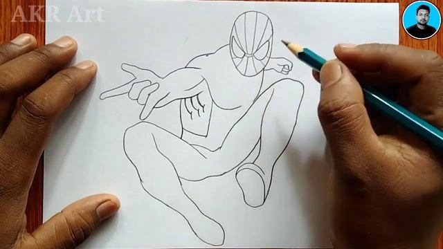 How to draw Spiderman easy step by step for beginners /Spiderman drawing full body step by step eas смотреть онлайн
