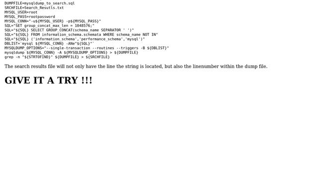 Databases: How can I Search for a string in all fields across all tables of a MySQL database? смотреть онлайн