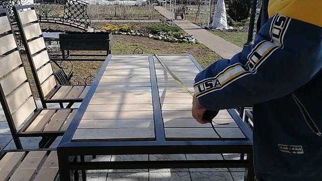 Набор мебели для сада. Стол и стулья из профильной трубы. смотреть онлайн