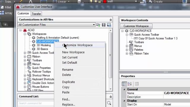 Autocad 2016 - Create a Workspace #70 смотреть онлайн