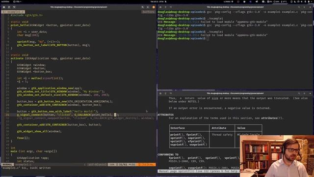 Learning Gnome Development in C pt. 2 смотреть онлайн