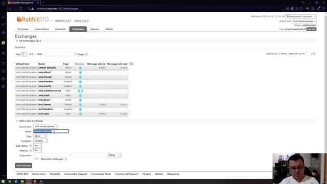 ? RabbitMQ Tutorial ? exchange topic, direct, fanout смотреть онлайн