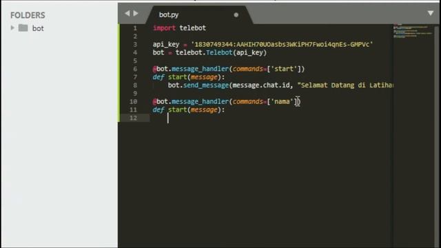 Cara membuat bot telegram interaktif sederhana dengan menggunakan python | PART 1 смотреть онлайн