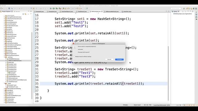 RetainAll Method In All Set Classes Video-54