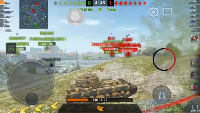 WOT blitz . FV215b game play by __Python__ 4.5k damage and 6 kills смотреть онлайн