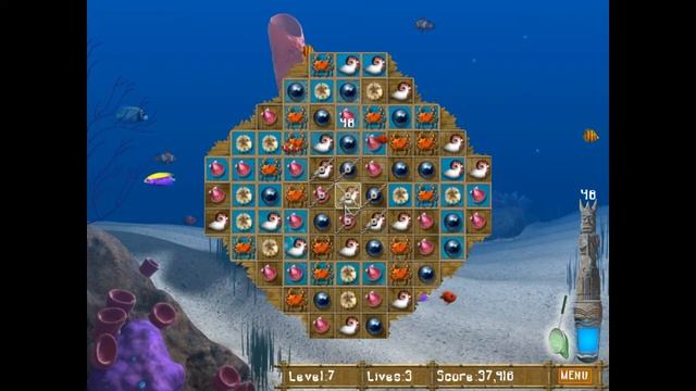 Big Kahuna Reef. интересная игра из серии три вряд. смотреть онлайн