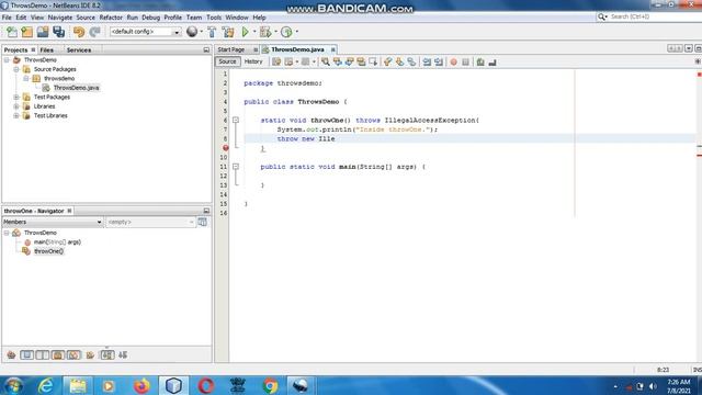 Java the complete Reference Ninth Edition (Chapter 10) Example (10) Throws Example 2 смотреть онлайн