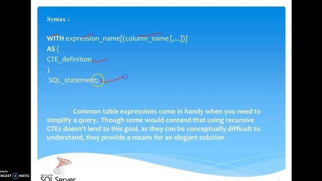 CTE (Common Table Expression) in SQL Server смотреть онлайн