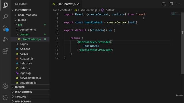 1. Set up UserContext to store User Data смотреть онлайн