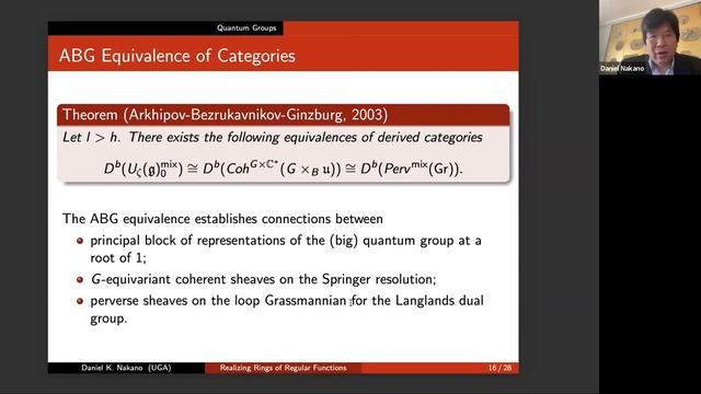 Realizing Rings of Regular Functions via the Cohomology of Quantum Groups - Dan Nakano (Georgia) смотреть онлайн