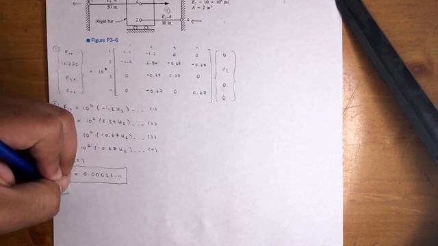 Finite Element Analysis - Determine the Nodal Displacements, the Forces in Each Element, & Reaction смотреть онлайн