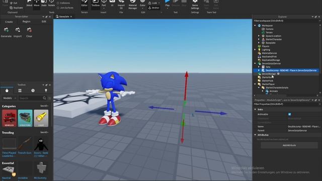How to make a Sonic game in Roblox Studio easy momentum and Double jump. смотреть онлайн