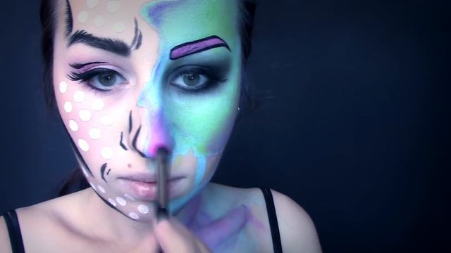 Pop Art Zombie Makeup Halloween Tutorial смотреть онлайн