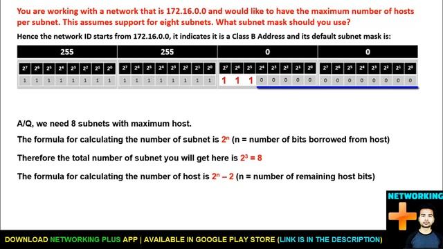 Subnetting Questions 9 | You are working with a network that is 172.16.0.0 & need 8 Subnets ...? смотреть онлайн