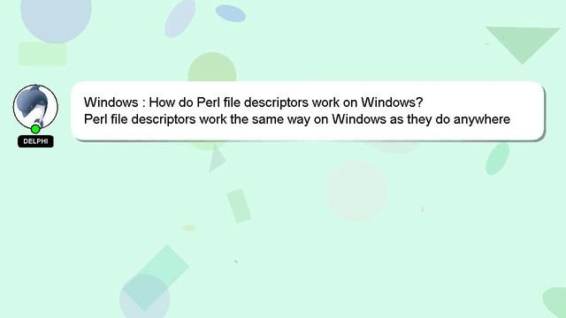 Windows : How do Perl file descriptors work on Windows? смотреть онлайн