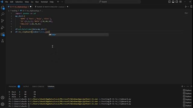 to_clipboard(): Copying DataFrame to Clipboard #B11 смотреть онлайн