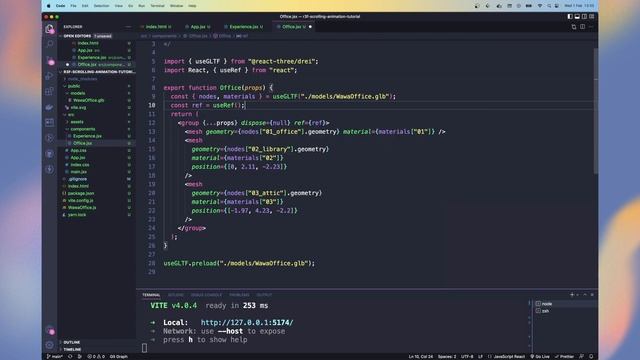 React Three Fiber tutorial - Scroll Animations смотреть онлайн