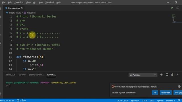 Problem Solving -10 | Fibonacci Series |Sum of N Fibonacci Numbers | Python смотреть онлайн