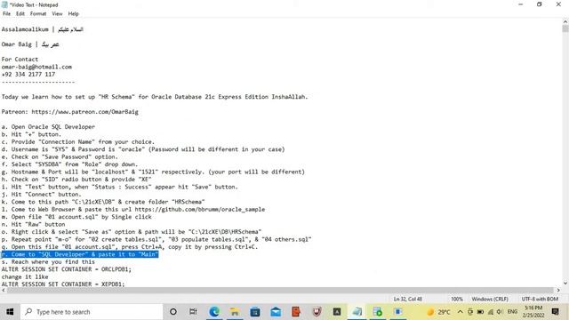 How to Set Up HR Schema | Oracle Database 21cXE | Windows 10 смотреть онлайн